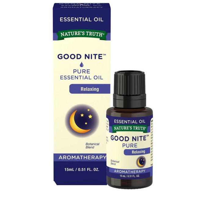 nature's truth good nite, good nite essential oil, relaxing essential oil, sleep essential oil, bedtime aromatherapy, calming essential oil, lavender oil, tangerine oil, bergamot oil, cypress oil, geranium oil, frankincense oil, chamomile oil, diffuser oil, massage oil, meditation essential oil, essential oil blend, pure essential oil, gc ms tested, non gmo essential oil, gluten free essential oil, масло для сна, эфирное масло для сна, расслабляющее эфирное масло, масло лаванды, масло мандарина, масло берга