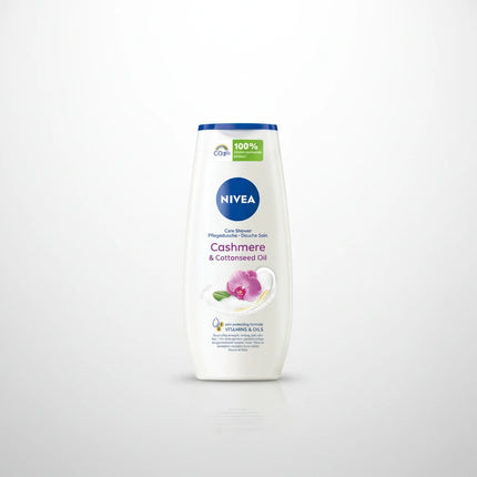 NIVEA® Cashmere &amp; Cottonseed Oil Shower Gel is a luxurious daily body wash designed to gently cleanse while leaving the skin feeling soft, smooth, and beautifully cared for.