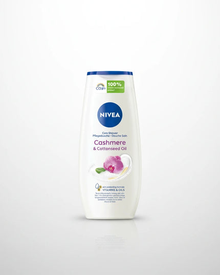 NIVEA® Cashmere &amp; Cottonseed Oil Shower Gel is a luxurious daily body wash designed to gently cleanse while leaving the skin feeling soft, smooth, and beautifully cared for.