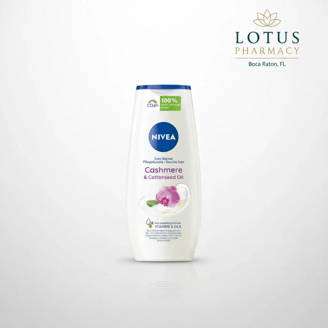 NIVEA® Cashmere &amp; Cottonseed Oil Shower Gel is a luxurious daily body wash designed to gently cleanse while leaving the skin feeling soft, smooth, and beautifully cared for.