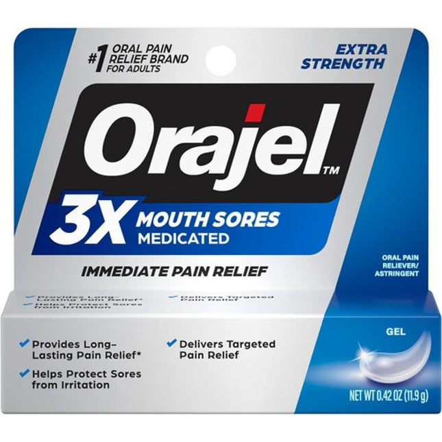 orajel 3x mouth sores gel, orajel mouth sores, mouth sore gel, canker sore relief, cold sore relief, fever blister relief, oral pain relief, benzocaine 20 percent, mouth ulcer treatment, gum irritation relief, oral care, dental care, oral pain gel, ораджел, гель от язвочек во рту, средство от афт, обезболивание полости рта, бензокаин 20 процентов, лечение стоматита, боль во рту, раздражение десен, уход за полостью рта, средство от язв во рту, здоровье полости рта, orajel, gel para llagas bucales, alivio de 
