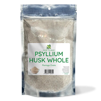 Packaging of Psyllium Husk Whole with a visible brand label on a white background