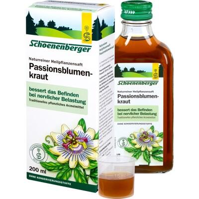 Schoenenberger Passionsblumenkraut bottle and packaging on a white background