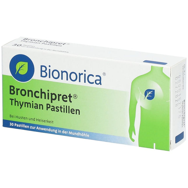 Bionorica Bronchipret Thymian Pastillen packaging on a white background