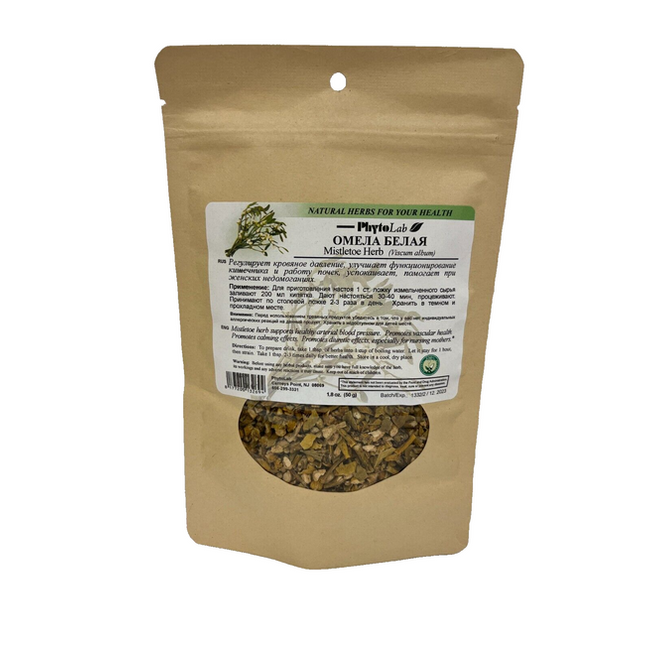 Mistletoe Herb, 50 g (Омела белая) Viscum album Herbal Tea for Circulatory, Cardiovascular & Nervous System Support