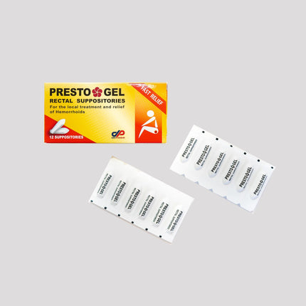 Presto Gel Rectal Suppositories, 12 ct