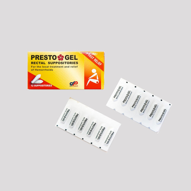 Presto Gel Rectal Suppositories, 12 ct