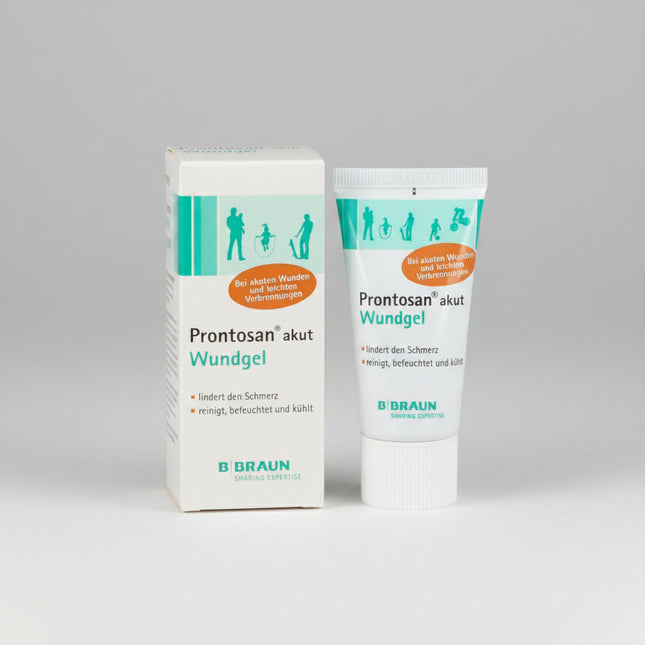 prontosan wound gel, prontosan akut, wound gel, hydrogel dressing, wound care, burn gel, cut treatment, abrasion care, polyhexanide gel, first aid gel, antimicrobial wound gel, B Braun wound care