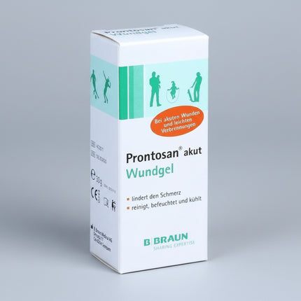 prontosan wound gel, prontosan akut, wound gel, hydrogel dressing, wound care, burn gel, cut treatment, abrasion care, polyhexanide gel, first aid gel, antimicrobial wound gel, B Braun wound care
