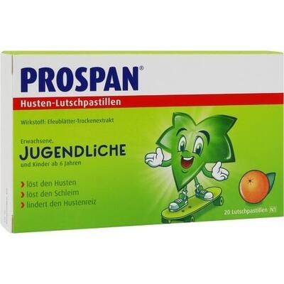 Prospan Cough Lozenges – Orange Flavor, 20 Count (Проспан Пастилки от Кашля Апельсин, 20 шт.)