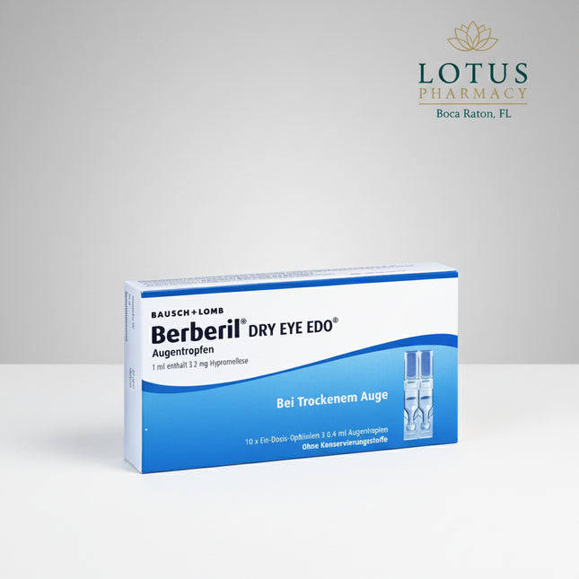 Berberil® Dry Eye&nbsp;is a lubricating eye-drop solution containing hypromellose for the symptomatic treatment of dry eyes.