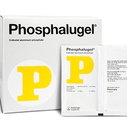 Phosphalugel packaging with a yellow 'P' on a white background