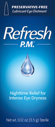 refresh pm, refresh p.m., lubricant eye ointment, nighttime eye relief, dry eye ointment, eye lubricant, preservative free eye ointment, mineral oil eye ointment, white petrolatum eye ointment, overnight dry eye relief, severe dry eye, eye moisture protection, burning eyes relief, irritated eyes relief, eye care, refresh nighttime ointment, рефреш пм, глазная мазь, сухость глаз, увлажняющая мазь для глаз, ночной уход за глазами, раздражение глаз, жжение глаз, защита глаз, смазка для глаз, уход за глазами, r