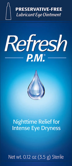 refresh pm, refresh p.m., lubricant eye ointment, nighttime eye relief, dry eye ointment, eye lubricant, preservative free eye ointment, mineral oil eye ointment, white petrolatum eye ointment, overnight dry eye relief, severe dry eye, eye moisture protection, burning eyes relief, irritated eyes relief, eye care, refresh nighttime ointment, рефреш пм, глазная мазь, сухость глаз, увлажняющая мазь для глаз, ночной уход за глазами, раздражение глаз, жжение глаз, защита глаз, смазка для глаз, уход за глазами, r
