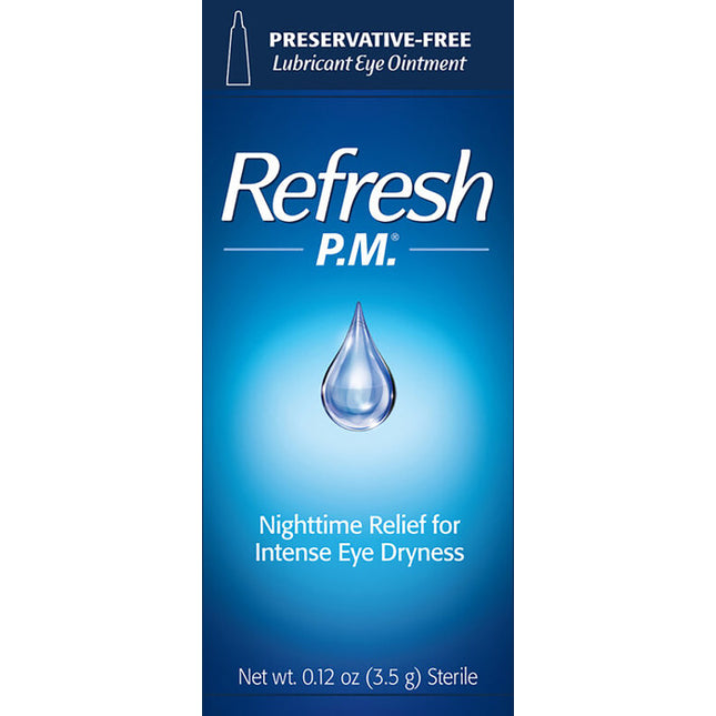 refresh pm, refresh p.m., lubricant eye ointment, nighttime eye relief, dry eye ointment, eye lubricant, preservative free eye ointment, mineral oil eye ointment, white petrolatum eye ointment, overnight dry eye relief, severe dry eye, eye moisture protection, burning eyes relief, irritated eyes relief, eye care, refresh nighttime ointment, рефреш пм, глазная мазь, сухость глаз, увлажняющая мазь для глаз, ночной уход за глазами, раздражение глаз, жжение глаз, защита глаз, смазка для глаз, уход за глазами, r