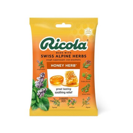 ricola honey herb, ricola cough drops, honey herb cough drops, cough suppressant, oral anesthetic, sore throat relief, menthol cough drops, honey throat drops, swiss alpine herbs, cough relief, throat lozenges, cold and flu relief, ricola lozenges, рикола мед и травы, рикола от кашля, леденцы от кашля, средство от кашля, боль в горле, ментоловые леденцы, швейцарские травы, медовые леденцы, облегчение кашля, першение в горле, ricola miel y hierbas, gotas para la tos, supresor de la tos, anestésico oral, aliv