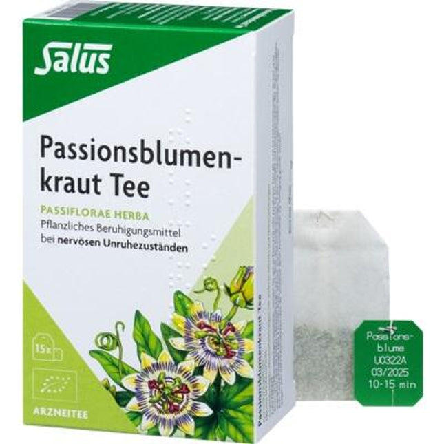 Salus Organic Passionflower Herb Tea, 15 Filter Bags  Organic Herbal Tea with Passionflower for Relaxation & Sleep Support