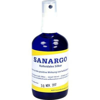 Sanargo Colloidal Silver Spray Bottle, 100 ml  Colloidal Silver Spray for Skin & Hygiene Care