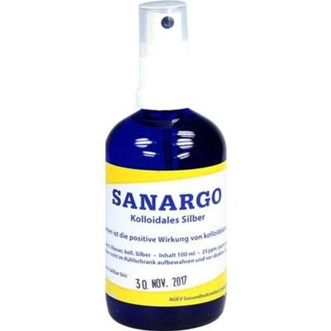 Sanargo Colloidal Silver Spray Bottle, 100 ml  Colloidal Silver Spray for Skin & Hygiene Care