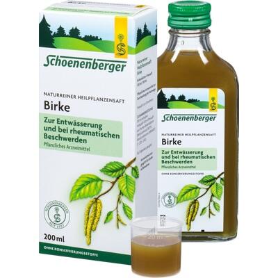 Schoenenberger birch syrup packaging with bottle, box, and glass of syrup.