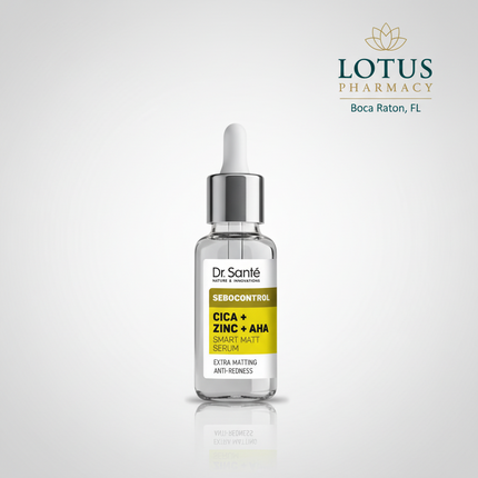 SEBOCONTROL Cica + Zinc + AHA Smart Matt Serum is a lightweight facial serum specially formulated for combination, oily, and acne-prone skin. Powered by Centella Asiatica (Cica), Zinc PCA, and Alpha Hydroxy Acids (AHA), it helps control excess oil, visibly minimize enlarged pores, refine skin texture, and promote a smoother, healthier-looking complexion.