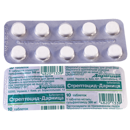 Blister pack of white tablets with Russian label