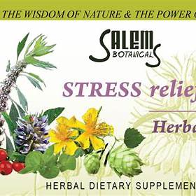 Salem Botanical stress relief herbal supplement with nature-themed design
