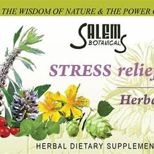 Salem Botanical stress relief herbal supplement with nature-themed design