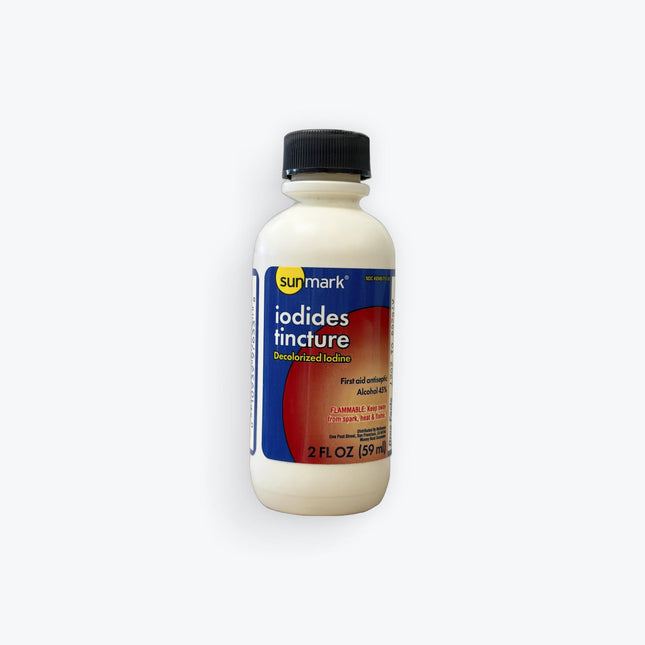 sunmark decolorized iodine, iodine tincture, decolorized iodine tincture, iodine antiseptic, first aid antiseptic, antiseptic solution, iodine 2 percent, alcohol 45 percent, wound care, infection prevention, cuts and scrapes, burn care, first aid supplies, sunmark antiseptic, санмарк йод, обесцвеченный йод, настойка йода, антисептик, йод 2 процента, спирт 45 процентов, обработка ран, первая помощь, профилактика инфекции, порезы и ссадины, аптечка, yodo decolorado, tintura de yodo, antiséptico, solución anti
