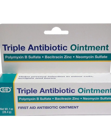 Triple Antibiotic First Aid Ointment for Minor Cuts, Scrapes & Burns – 1 oz (28.4 g)