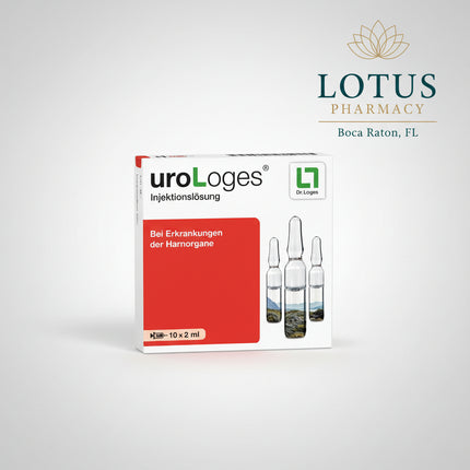 uroLoges® Injection Solution (uroLoges Injektionslösung) is a German homeopathic injectable medicinal product from Dr. Loges, traditionally indicated within homeopathic medicine for disorders of the urinary organs. The indication is derived from the homeopathic remedy profiles of its ingredients.

Each 2 mL ampoule combines four homeopathic active ingredients: Oleum terebinthinae D8, Berberis vulgaris D4, Solidago virgaurea D4, and Sarsaparilla D4.