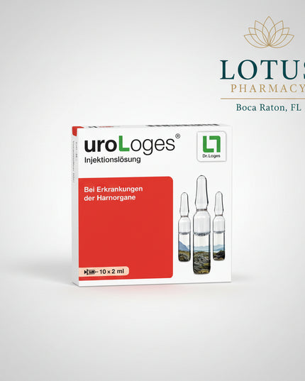 uroLoges® Injection Solution (uroLoges Injektionslösung) is a German homeopathic injectable medicinal product from Dr. Loges, traditionally indicated within homeopathic medicine for disorders of the urinary organs. The indication is derived from the homeopathic remedy profiles of its ingredients.

Each 2 mL ampoule combines four homeopathic active ingredients: Oleum terebinthinae D8, Berberis vulgaris D4, Solidago virgaurea D4, and Sarsaparilla D4.