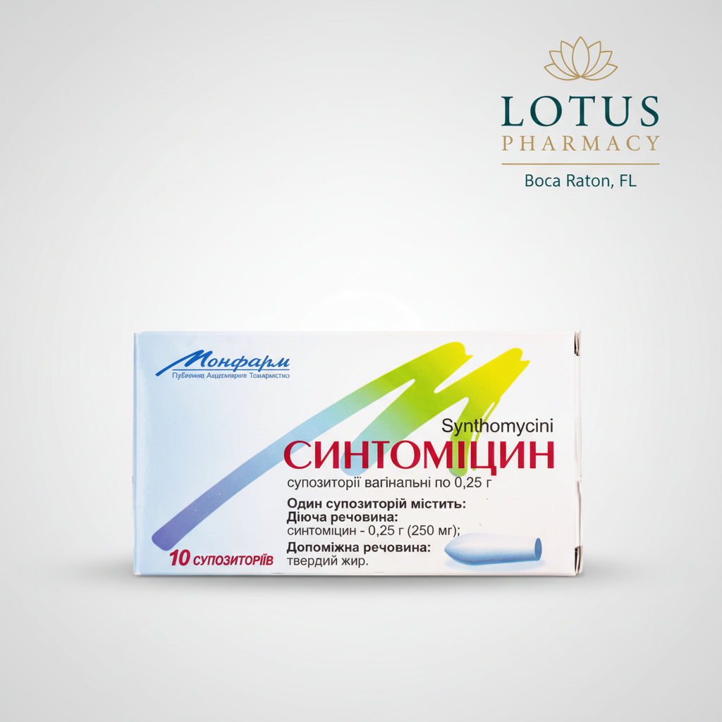 Synthomycin Vaginal Suppositories 250 mg, 10 ct – Lotus Pharmacy & Kids ...