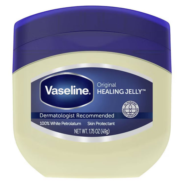 Vaseline Original Healing Jelly jar on a white background