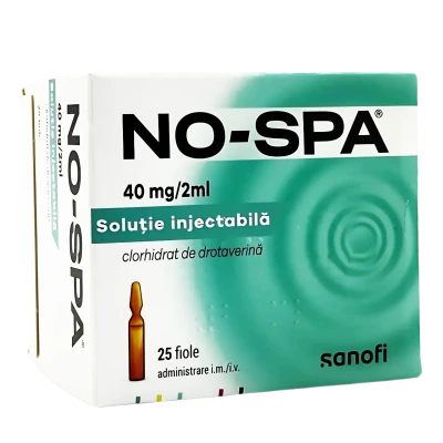 NO-SPA injectable solution packaging with Sanofi branding
