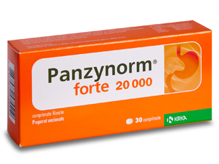 Box of Panzynorm forte 20000 with orange and white design