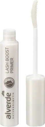 Alverde Lash Boost Primer with applicator on a white background