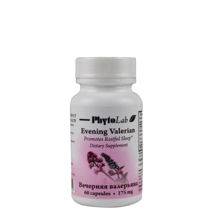 PhytoLab Evening Valerian dietary supplement bottle on a white background
