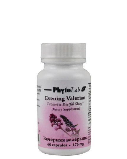 PhytoLab Evening Valerian dietary supplement bottle on a white background
