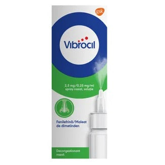 Vibrocal nasal spray packaging on a white background