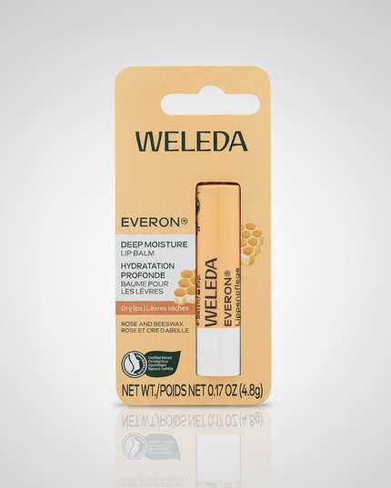 WELEDA Everon Lip Care Stick is one of the brand’s&nbsp;best-selling natural lip balms, formulated to protect dry, chapped, wind-exposed, and delicate lips with a rich blend of jojoba oil, shea butter, rose wax, and beeswax. It creates a light protective barrier against cold weather, dry air, and dehydration, while leaving lips smooth, soft, and comfortable.