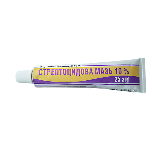 Tube of Streptocidovoye maz' 10% on a white background