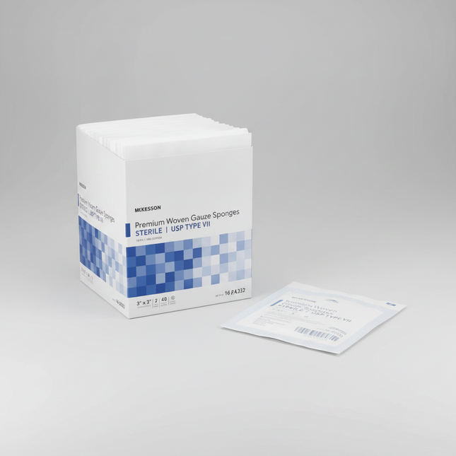 Premium Sterile Woven Gauze Sponges USP Type VII are highly absorbent medical dressings designed for wound cleansing, dressing, packing, and general first aid applications. Made from 100% woven cotton, these sterile gauze sponges provide excellent absorbency and softness while helping protect wounds and promote a clean healing environment. Individually wrapped for sterility, they are ideal for hospitals, clinics, first aid kits, and home wound care.