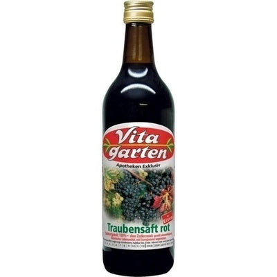 Bottle of Vita Garten grape juice on a white background
