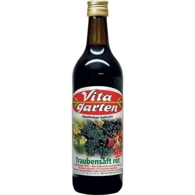 Bottle of Vita Garten grape juice on a white background